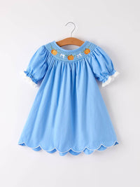 Blue Pumpkin Smock Embroidery Dress