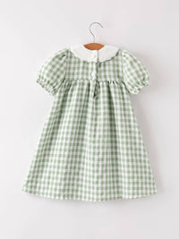 Pumpkin Plaid Applique Dress