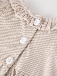 Pumpkin Smock Plaid Bubble