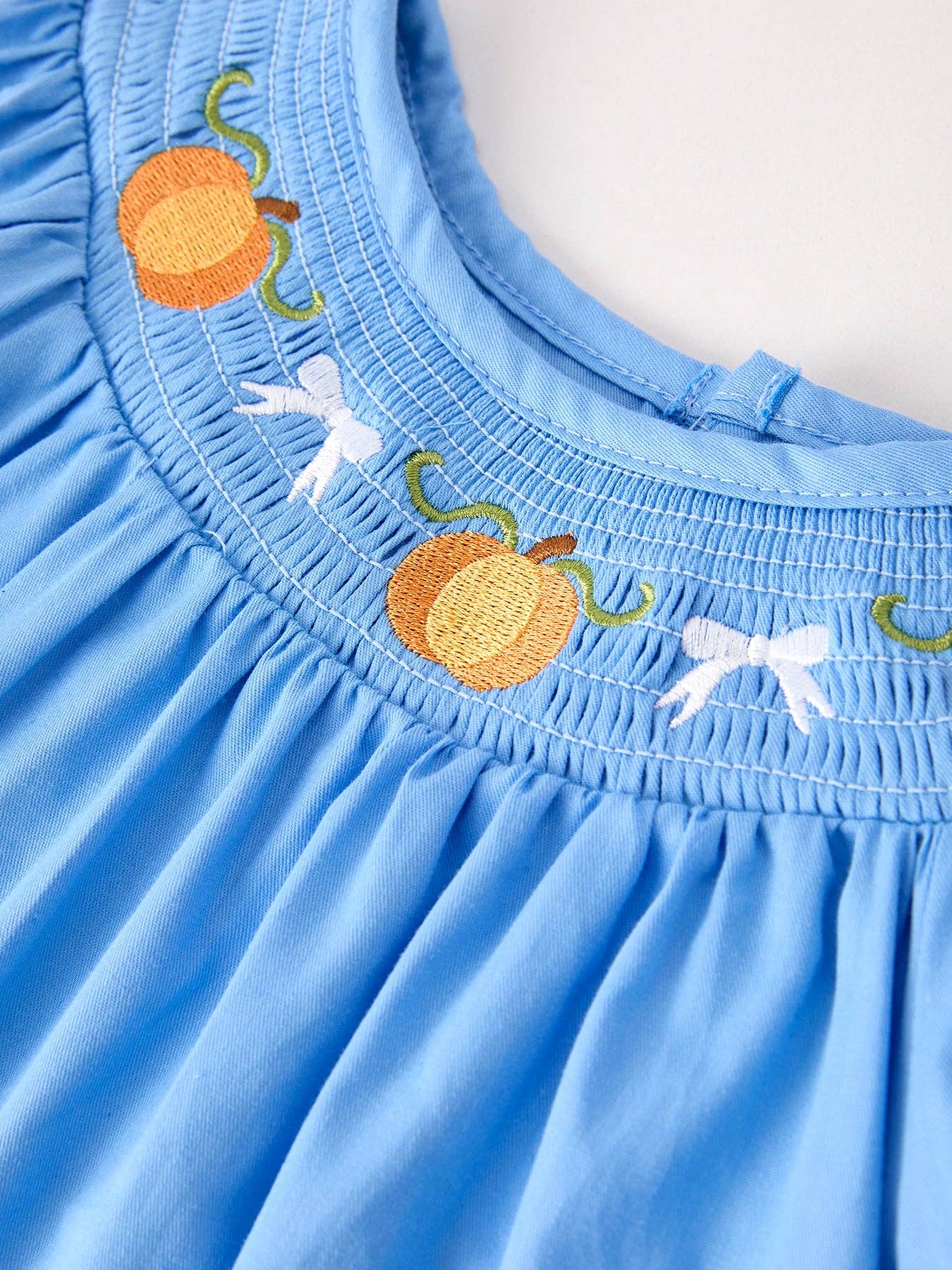 Blue Pumpkin Smock Embroidery Dress