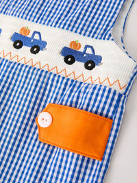 Pumpkin Truck Smock Embroidery Longall