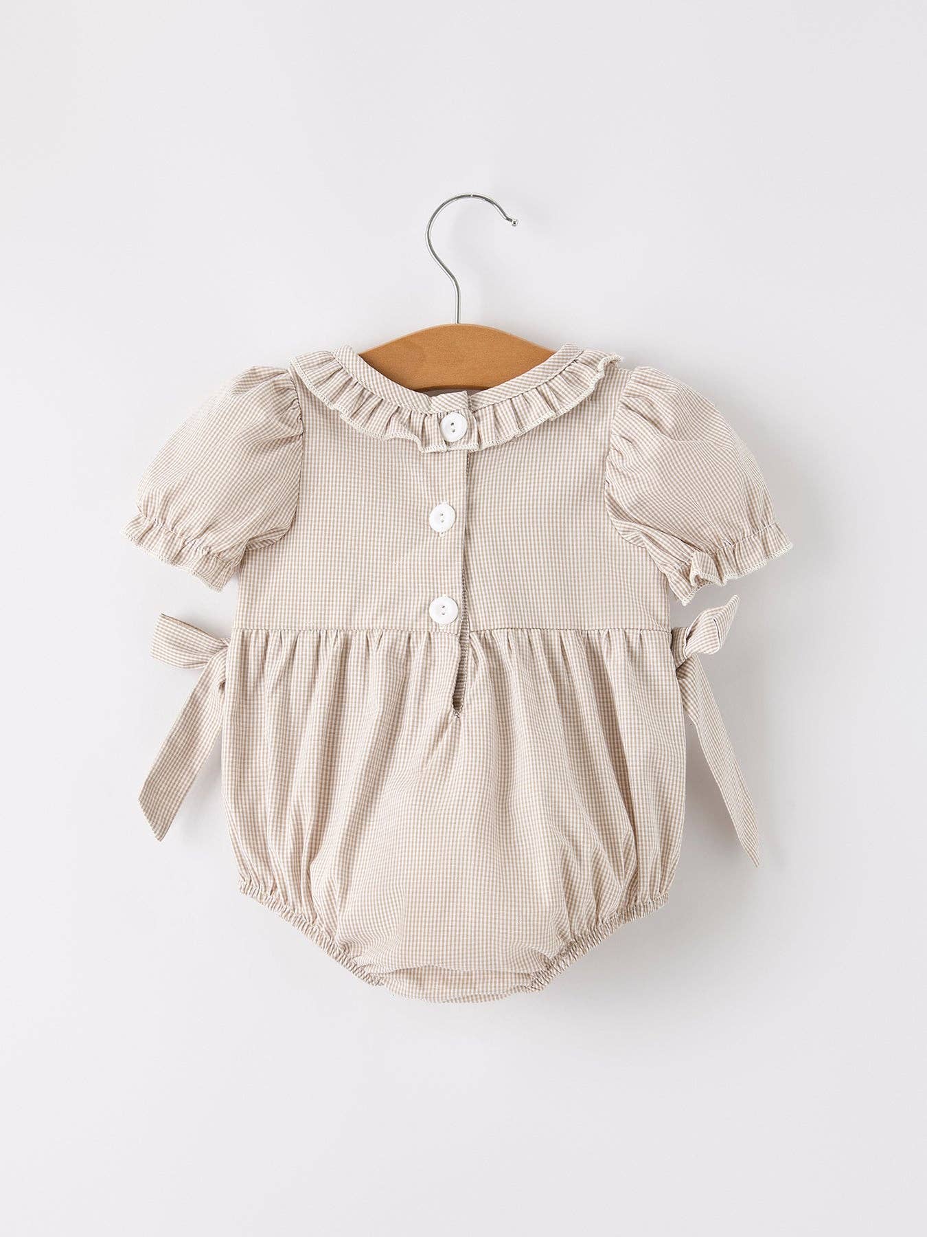 Pumpkin Smock Plaid Bubble