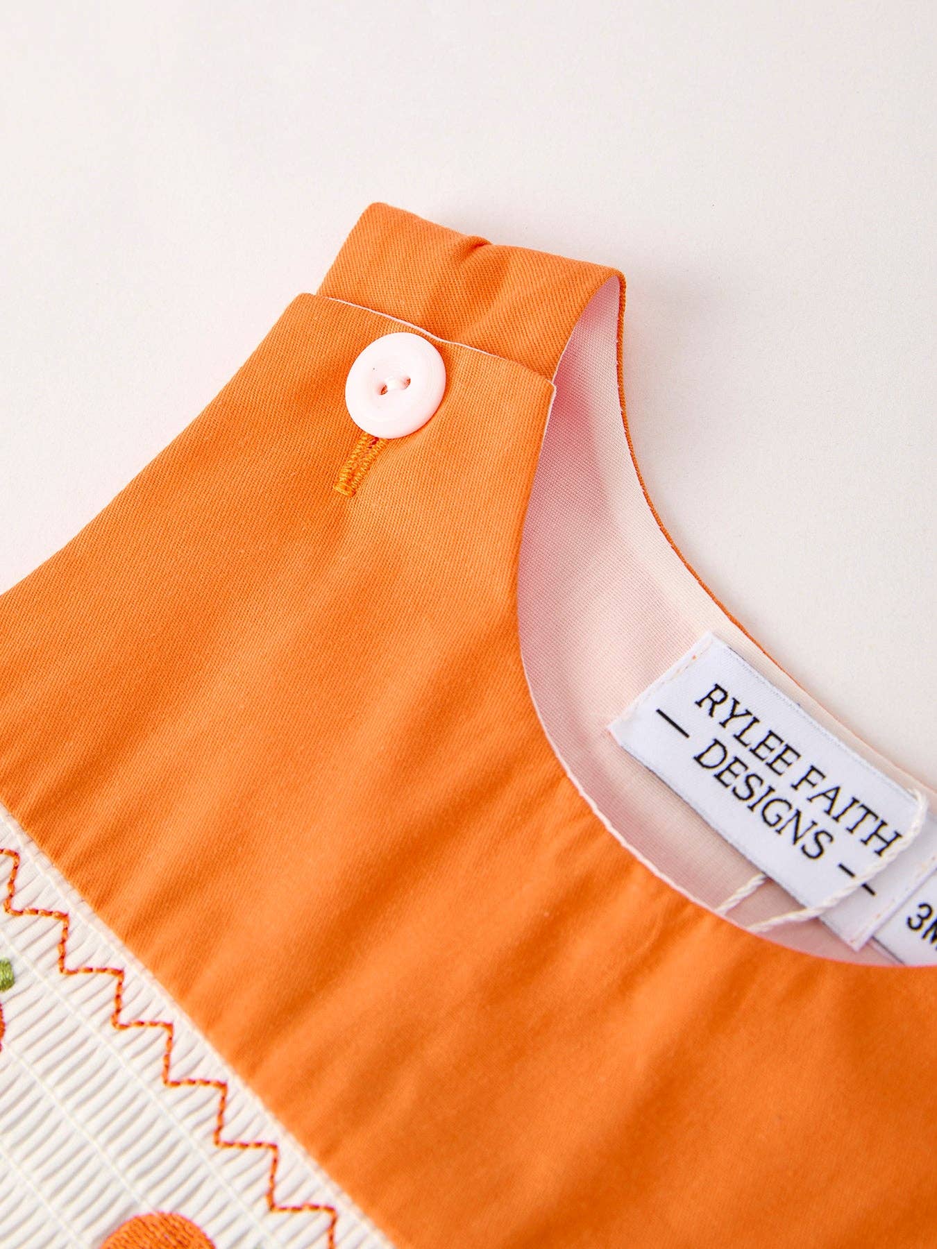 Orange Pumpkin Embroidery Smock Longall