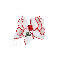 Embroidered Grinch Heard Bow