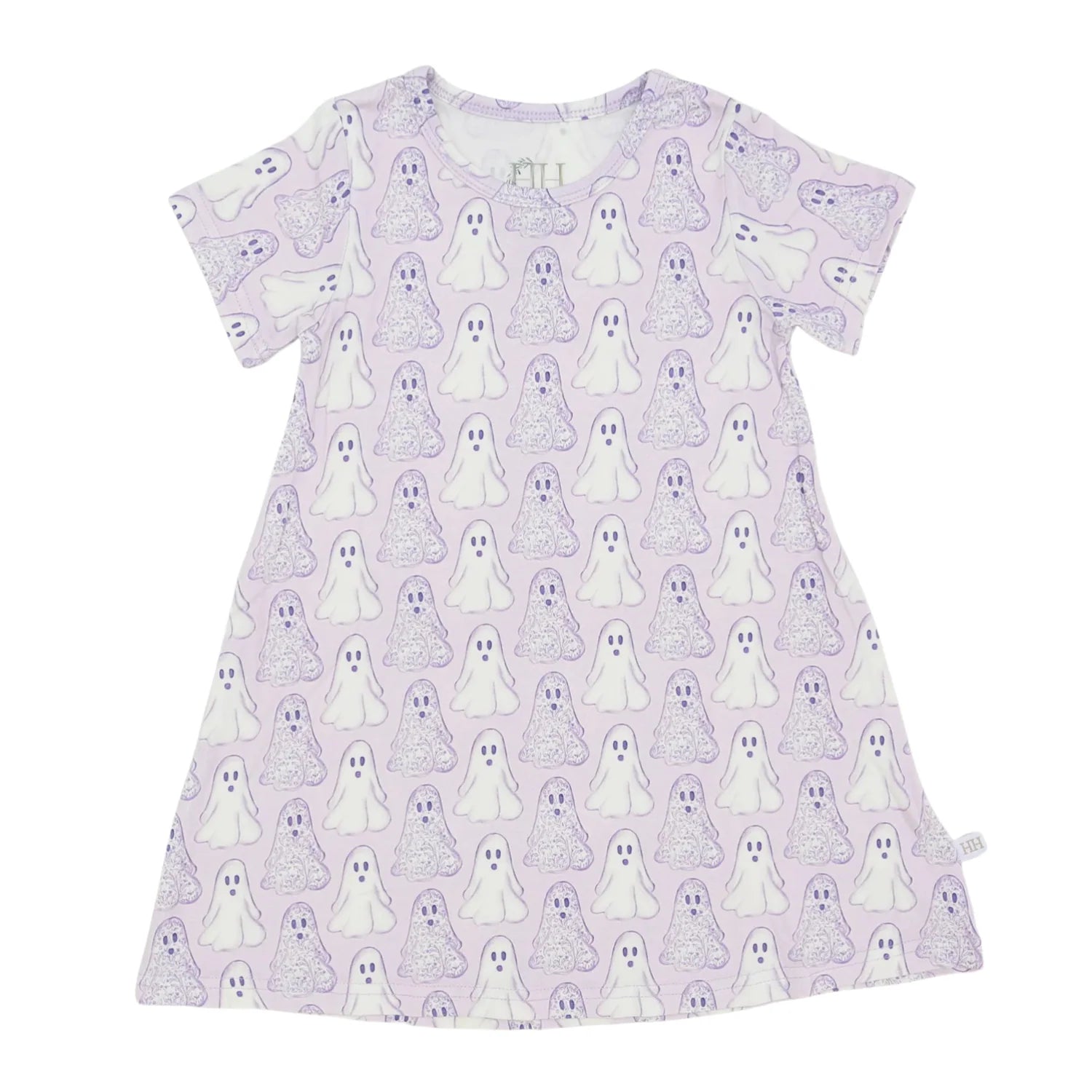 Purple Floral Ghosts Bamboo Dress