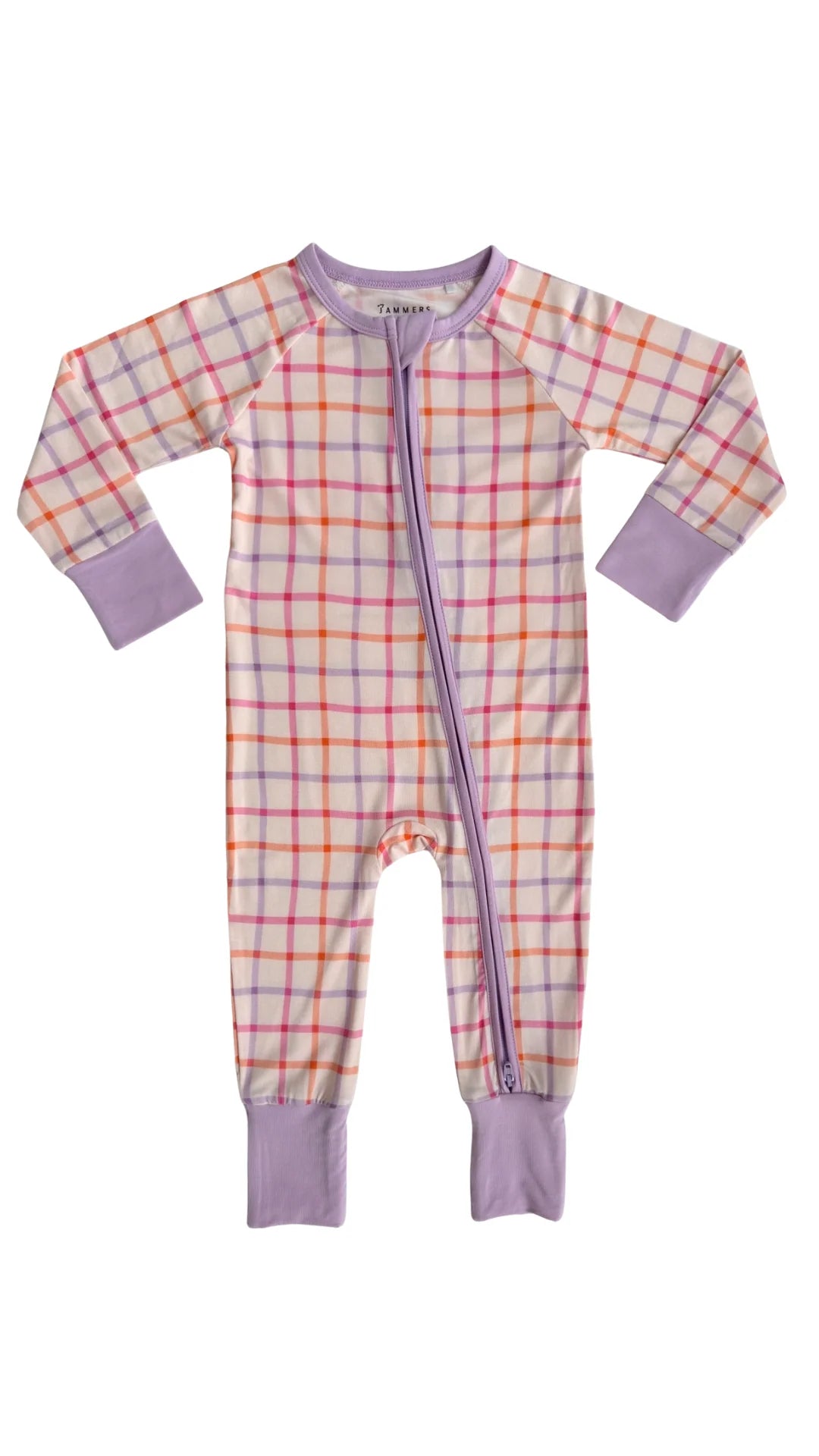 Candy Plaid Zipper Romper
