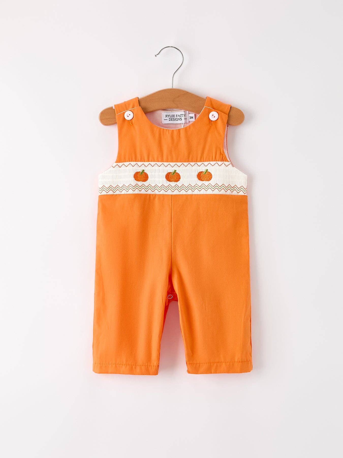 Orange Pumpkin Embroidery Smock Longall