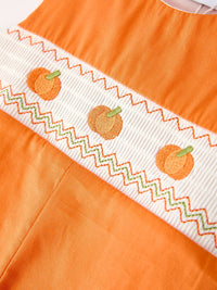 Orange Pumpkin Embroidery Smock Longall
