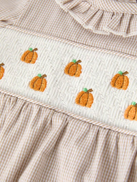 Pumpkin Smock Plaid Bubble