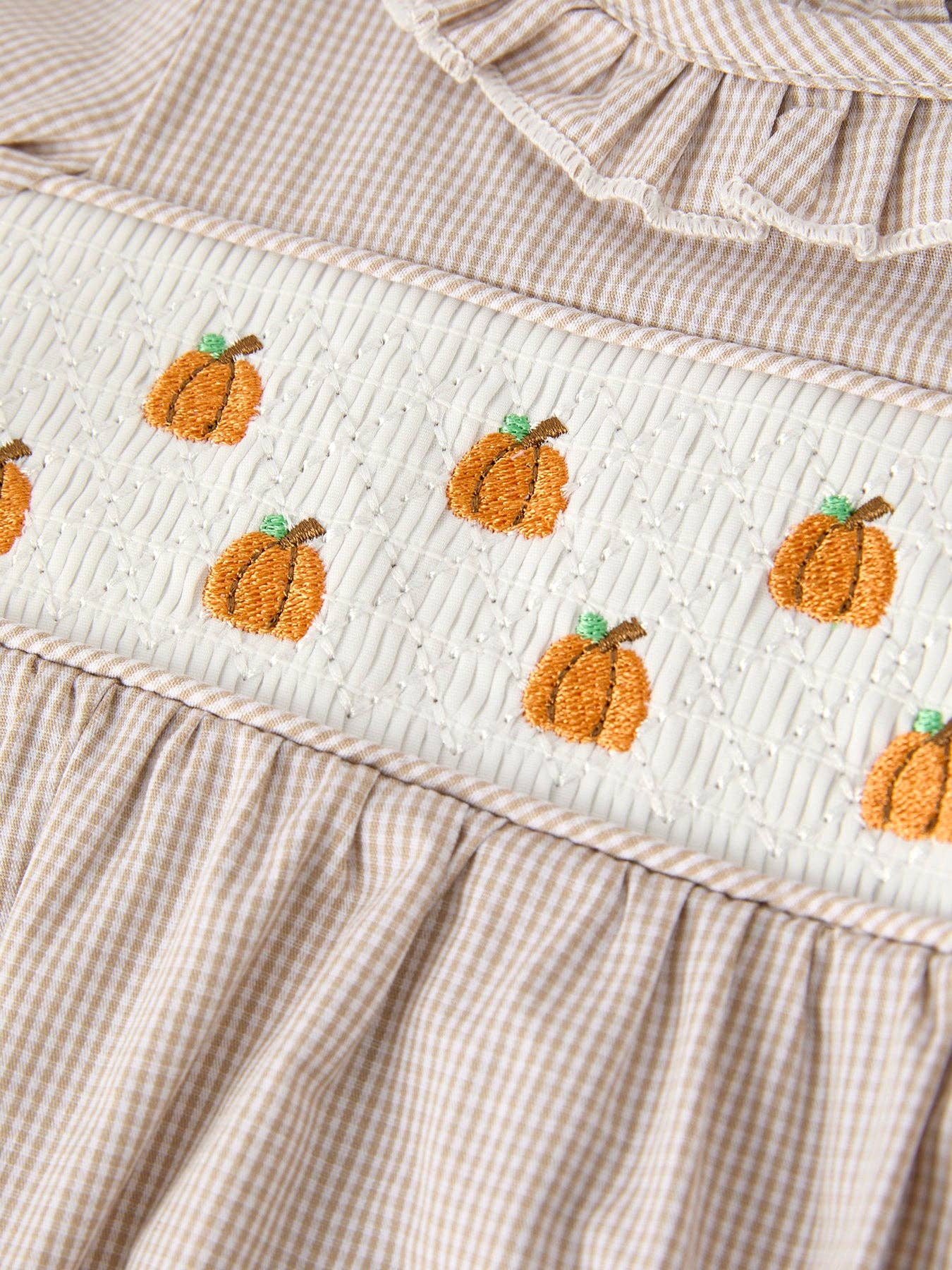 Pumpkin Smock Plaid Bubble