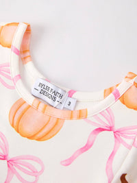 Halloween Pumpkin Bow Twirl Dress