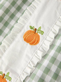 Pumpkin Plaid Applique Dress