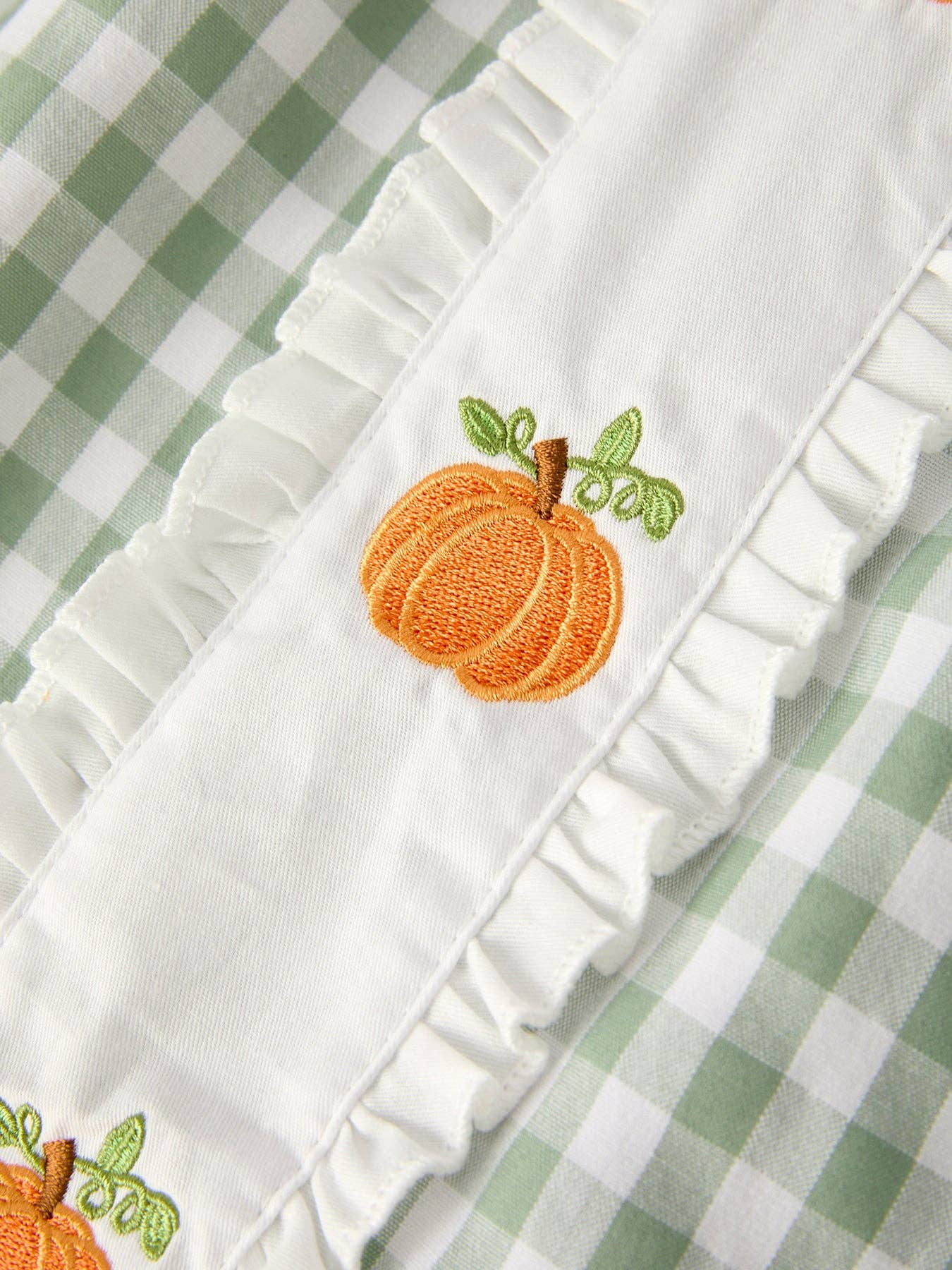 Pumpkin Plaid Applique Dress