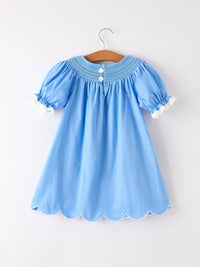 Blue Pumpkin Smock Embroidery Dress