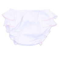 Essentials Diaper Cover with Pink Trim Ruffles