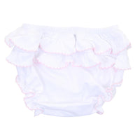 Essentials Diaper Cover with Pink Trim Ruffles
