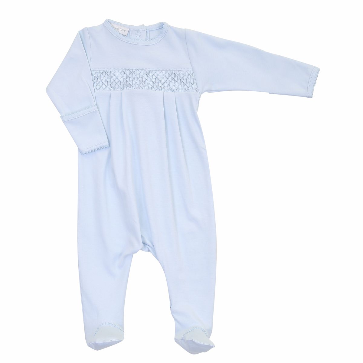 Solid Essentials Light Blue Smocked Footie