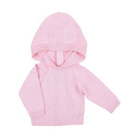 Essentials Knits Pink Hooded Zip Pullover