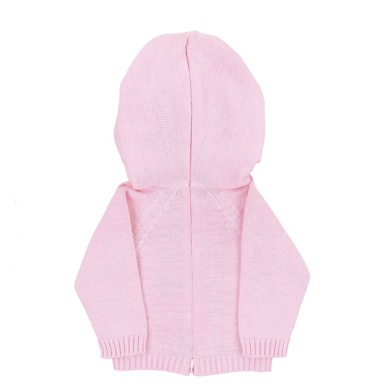 Essentials Knits Pink Hooded Zip Pullover