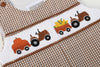 Pumpkin & Corn Tractor Smocked Jon Jon Romper