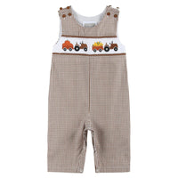 Pumpkin & Corn Tractor Smocked Jon Jon Romper