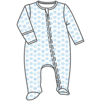 Precious Pumpkins Blue Zipper Footie
