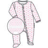 Precious Pumpkins Pink Ruffle Zipper Footie