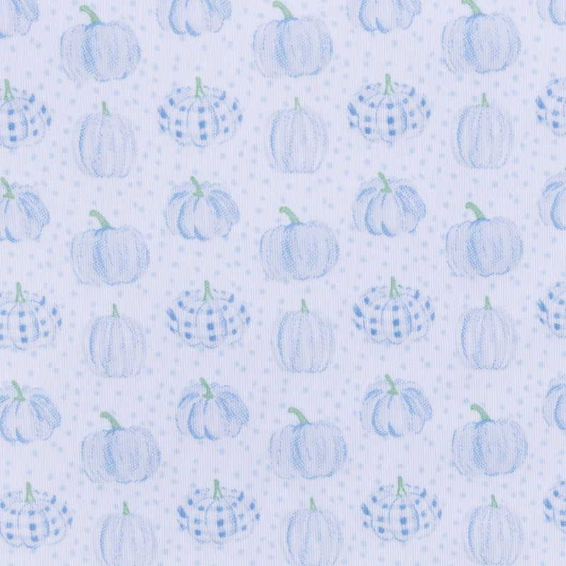Precious Pumpkins Blue Zipper Footie