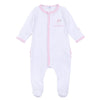 Santa Baby First Christmas Ruffle Zip Footie - Pink
