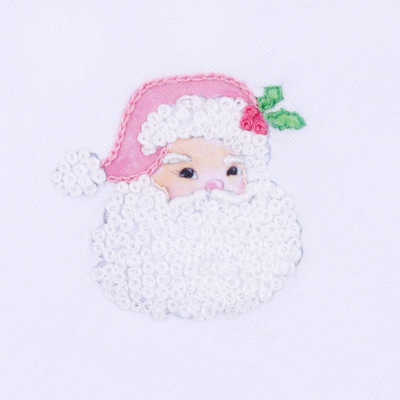 Santa Baby First Christmas Ruffle Zip Footie - Pink