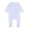 Touchdown Cutie Blue Embroidered Ruffle Footie