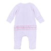 Touchdown Cutie Pink Embroidered Ruffle Footie