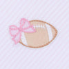 Tiny Touchdown Pink Embroidered Ruffle Footie