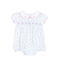Evelyn's Classics Sky Blue Smocked Collared Bubble