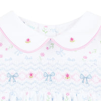 Evelyn's Classics Sky Blue Smocked Collared Bubble