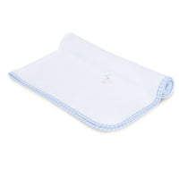 Silly Goose Light Blue Receiving Blanket