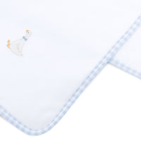 Silly Goose Light Blue Receiving Blanket