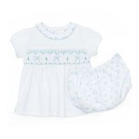Eloise's Classics Sky Blue Smocked Ruffle Diaper Cover Set