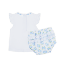 Dreamy Hydrangeas Sky Blue Ruffle Diaper Cover Set