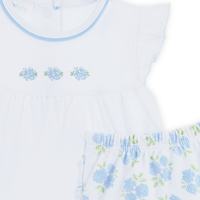 Dreamy Hydrangeas Sky Blue Ruffle Diaper Cover Set