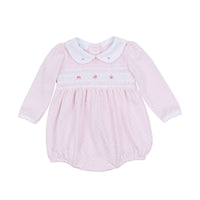 Mia Classics Pink Smocked Collared Bubble