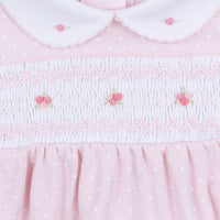 Mia Classics Pink Smocked Collared Bubble