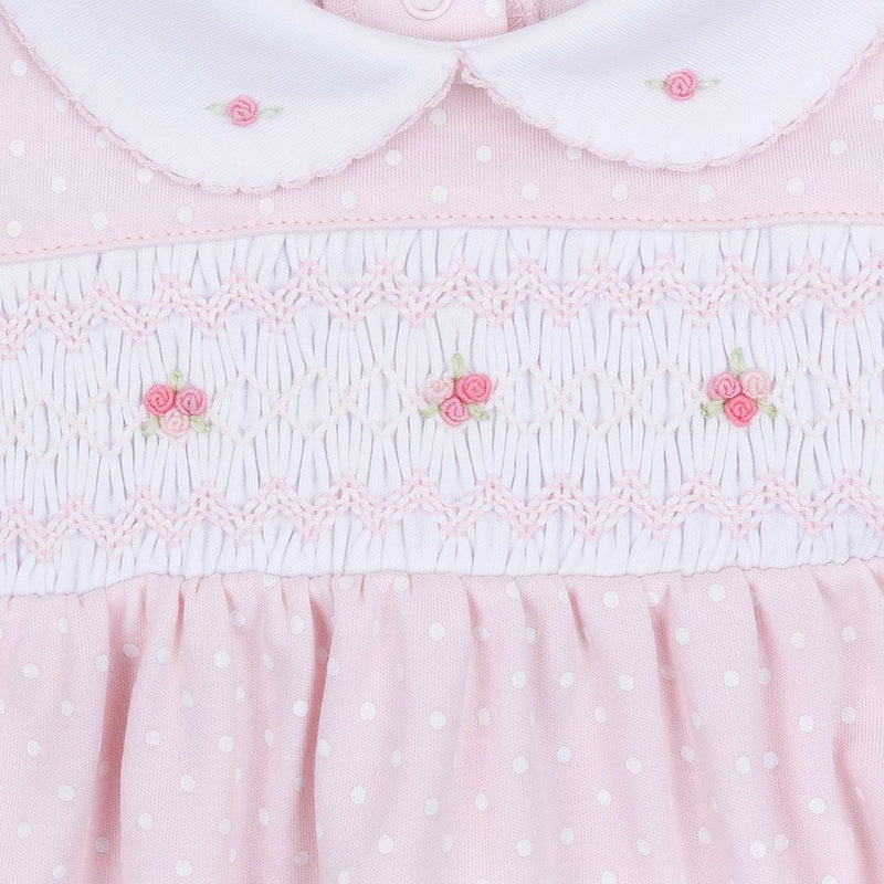 Mia Classics Pink Smocked Collared Bubble