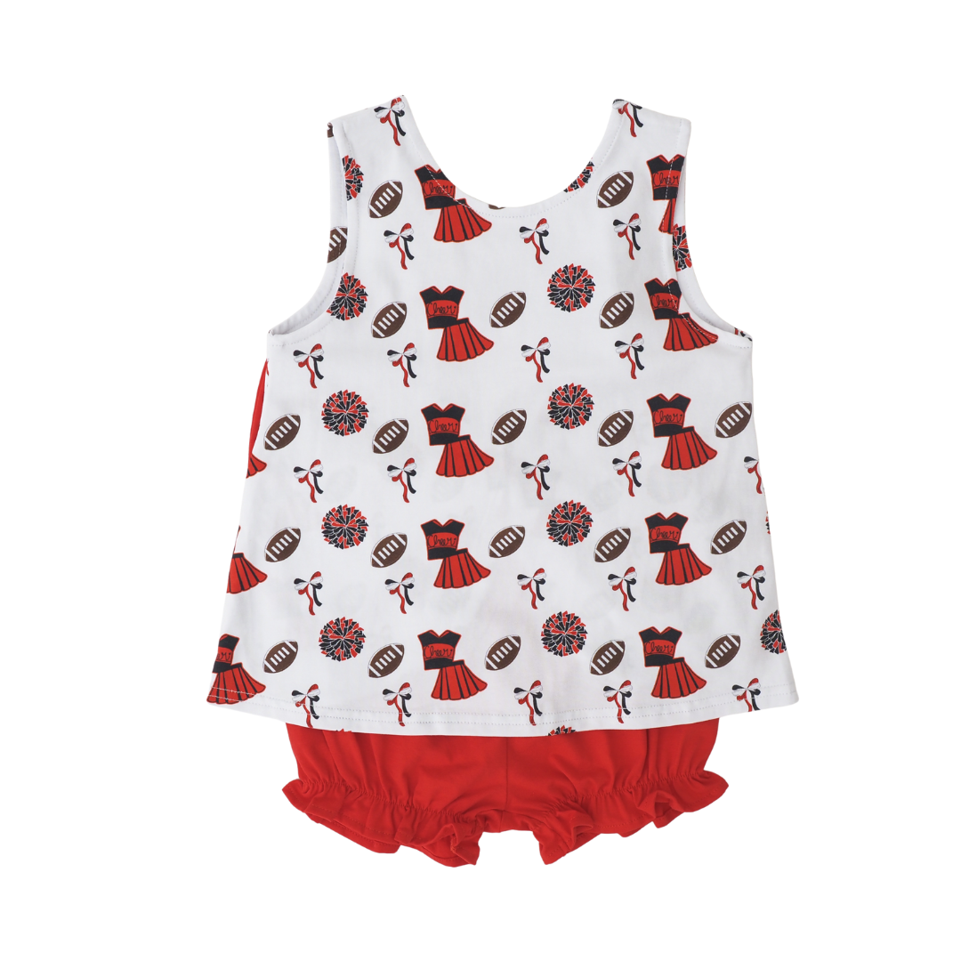Varsity Red and Black Blaire Bow Back Set