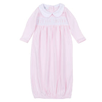 Little Sister Smocked Gathered Gown