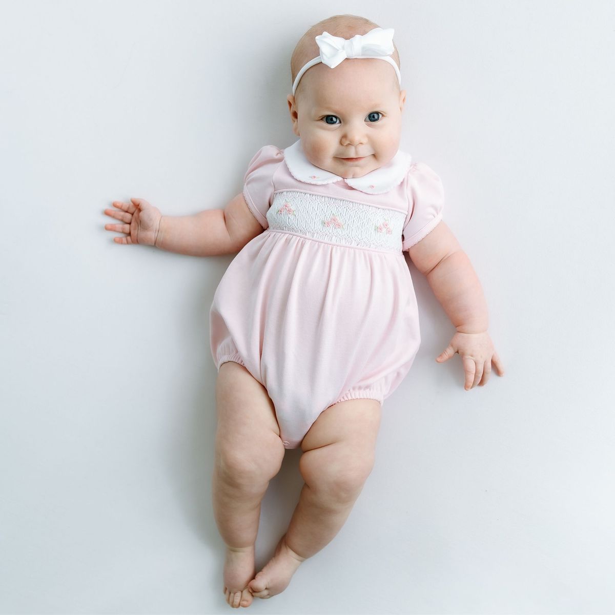 Willow Classics Pink Smocked Collared Bubble