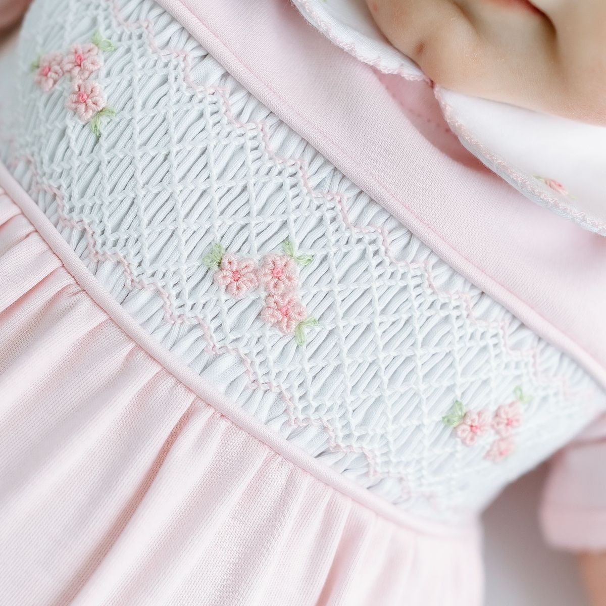Willow Classics Pink Smocked Collared Bubble
