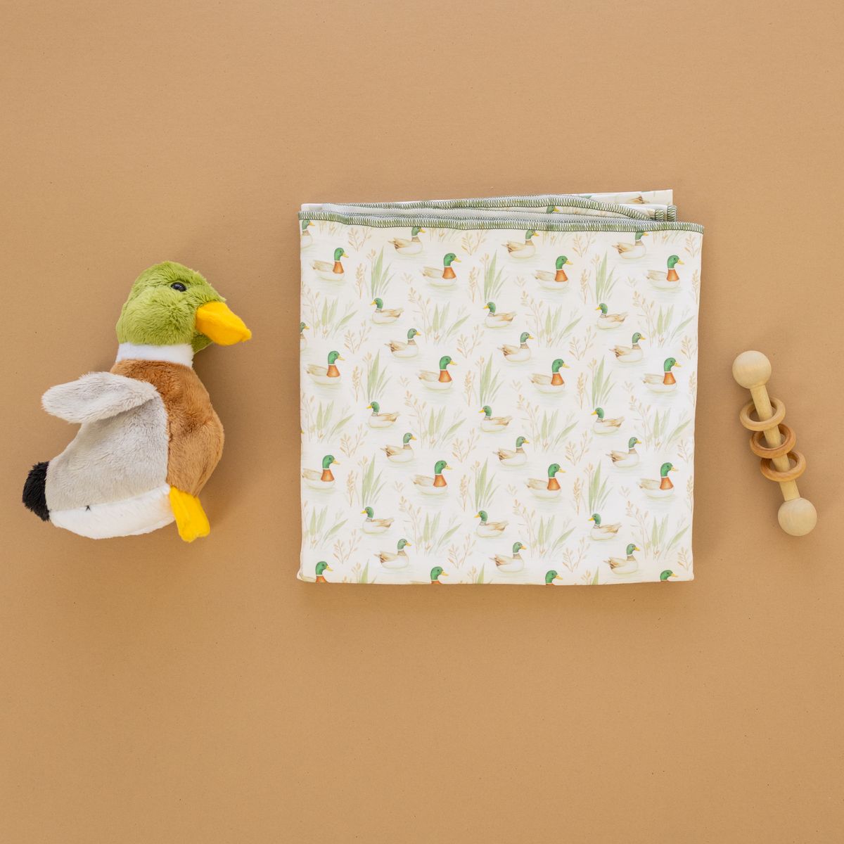 Mallard's Pond Moss Swaddle Blanket