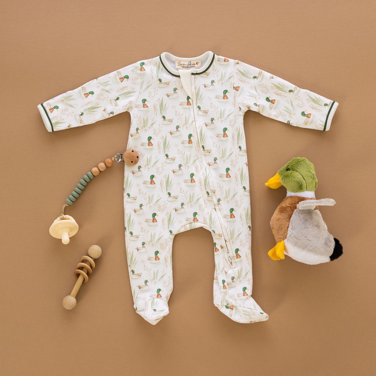 Mallard's Pond Moss Zip Footie