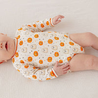 Pumpkin and Boo Orange Long Sleeve Bubble
